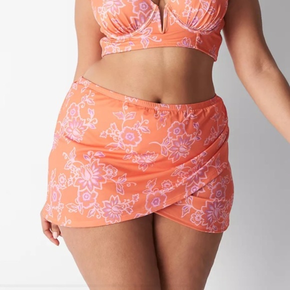 “CACIQUE” Faux Wrap Swim Skirt - Picture 1 of 11